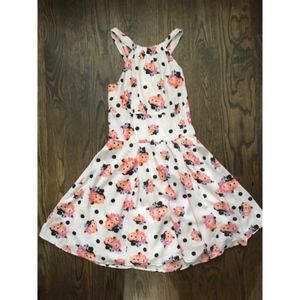 FLORAL/POLKA DOT PRINTED DRESS